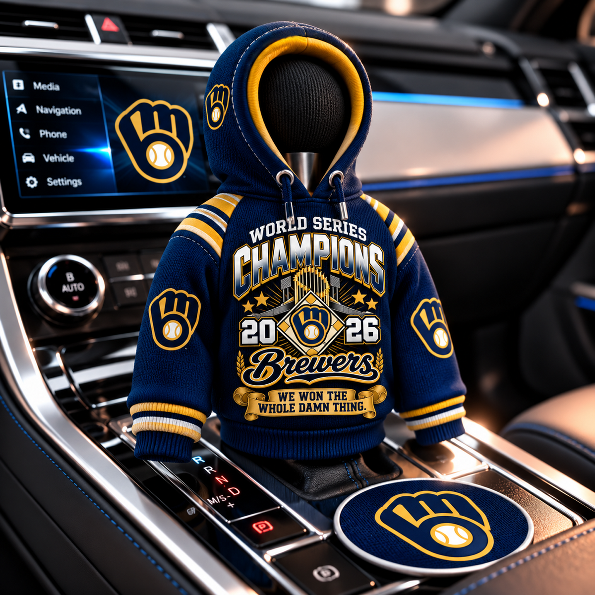 MIL x MLB Champions World Series 2026 Personalized Name Shift Knob Hoodie V2 3110