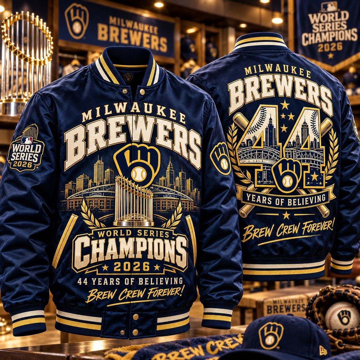 MIL x MLB National Champions League 2026 3D Baseball Jacket V1
