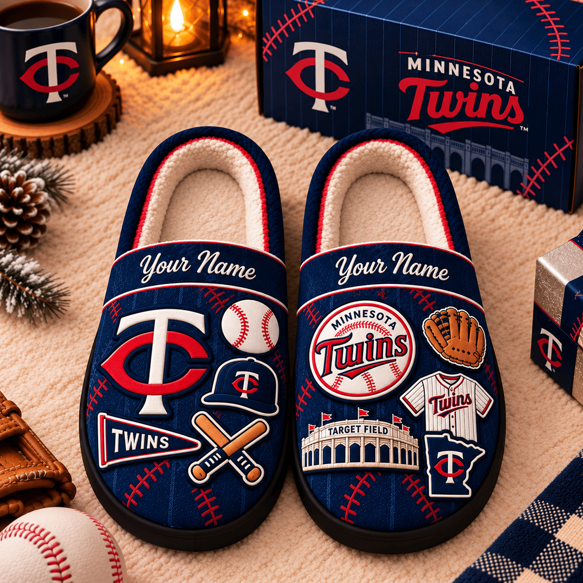 MIN x MLB Game Day Personalized Name Slipper