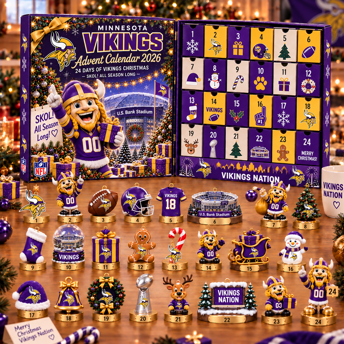 MIN x NFL Christmas Advent Calendar 2026 – 24 Days of NFL Mascot & Holiday Collectibles