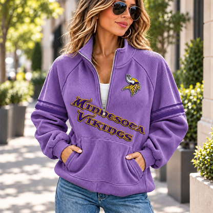 MIN x NFL Corduroy half-zip sweatshirt