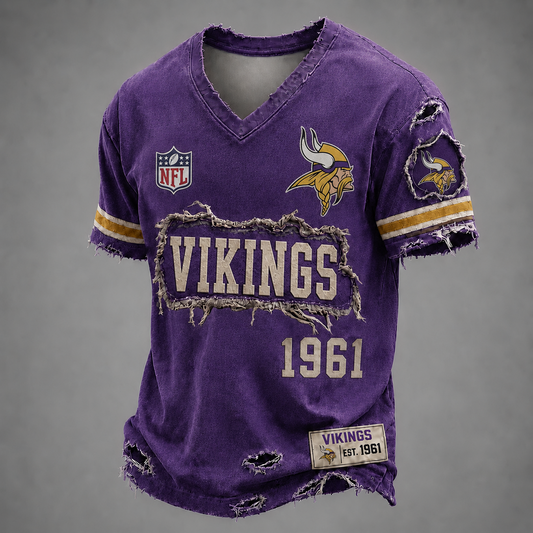 MIN x NFL LUXURY V-Neck T-Shirt 3005 DatND DVT