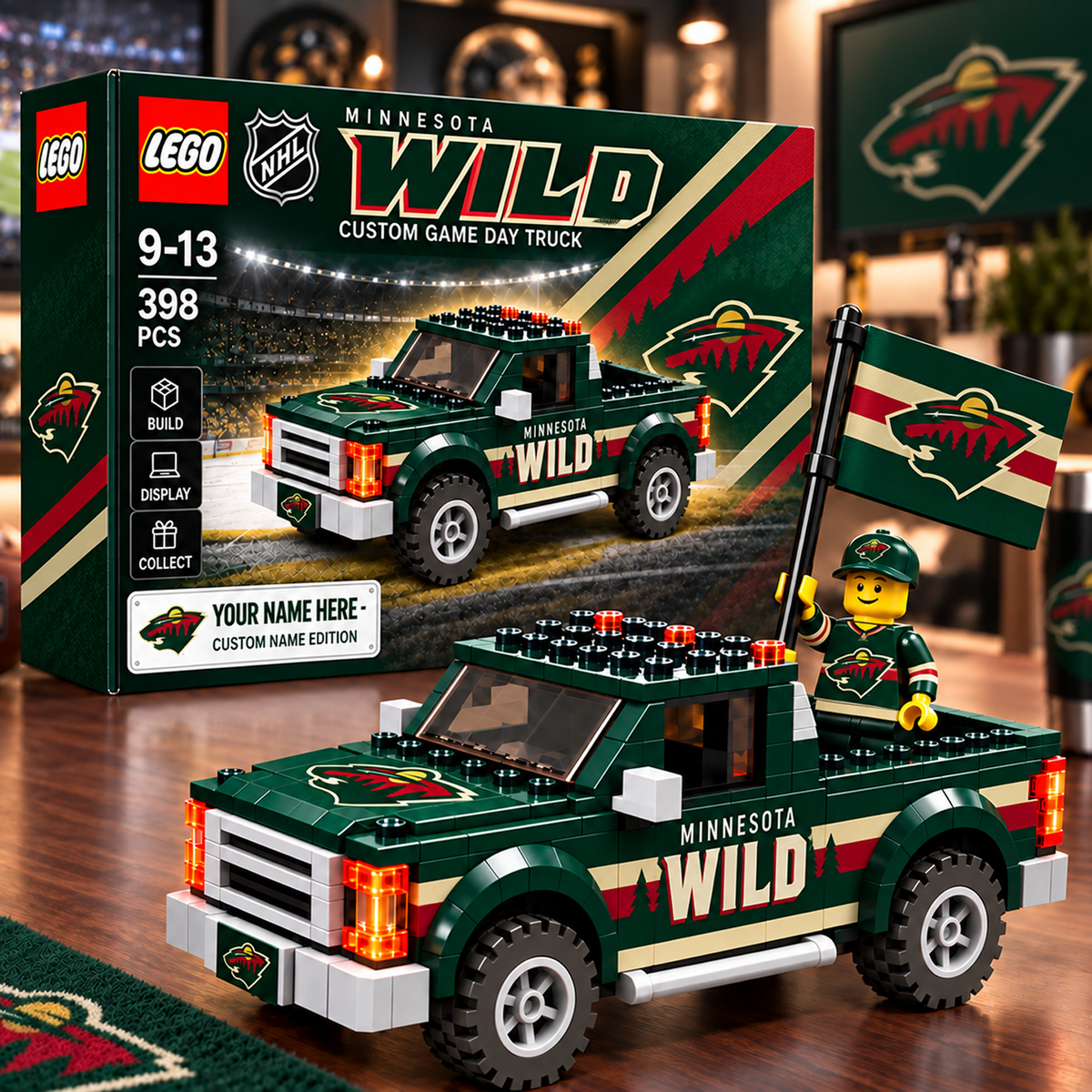 MIN x NHL Building Blocks Truck Toy Set V2