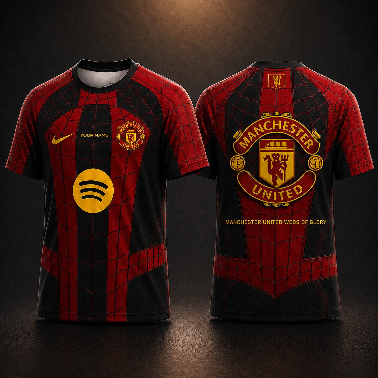 MU EPL x Spider Halloween Premium All Over Print T-Shirt Personalized Gift For Fan Sport Soccer