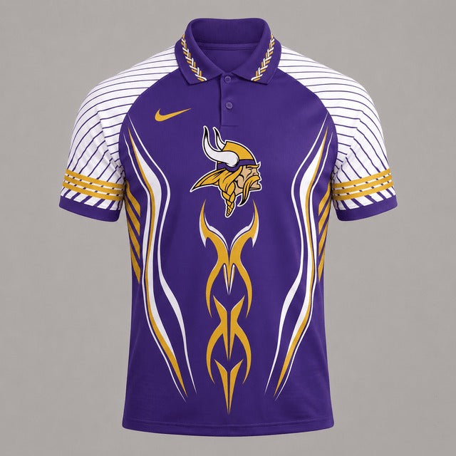 MV Premium NFL Flame Stripe Athletic Polo Shirt