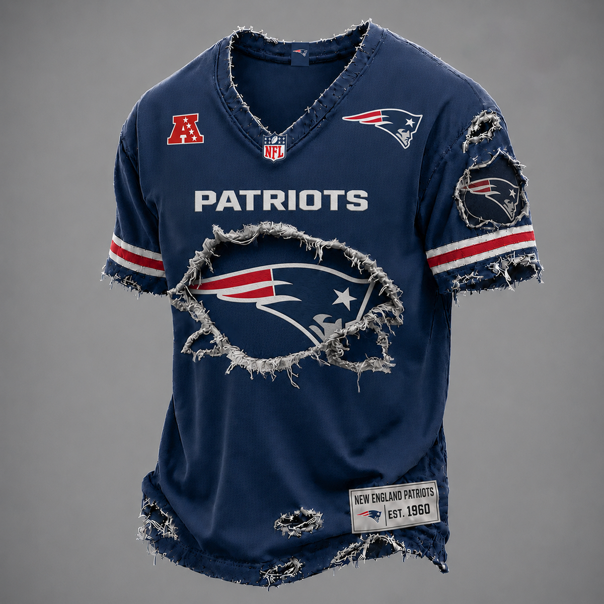 NE x NFL LUXURY V-Neck T-Shirt V3 1906