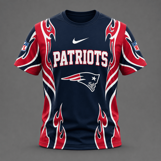 NE x NFL Premium Football Flame Tribal All Over Print T-Shirt 2208