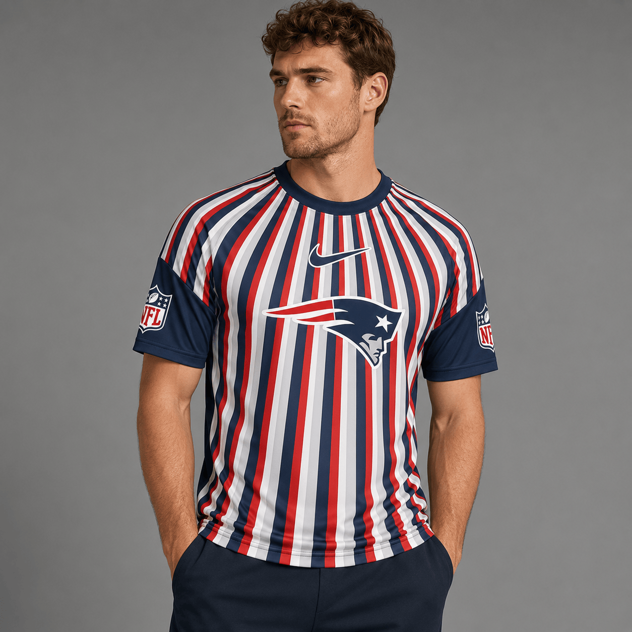 NEP Premium NFL Men’s Athletic Vertical Stripe T-Shirt