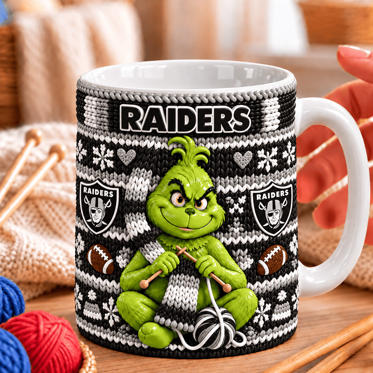 NFL x LV Grinch Knitting Coffee Mug