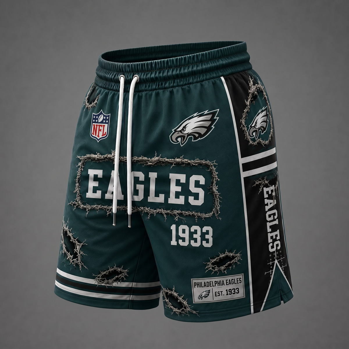 NFL x PHI Distressed Shorts