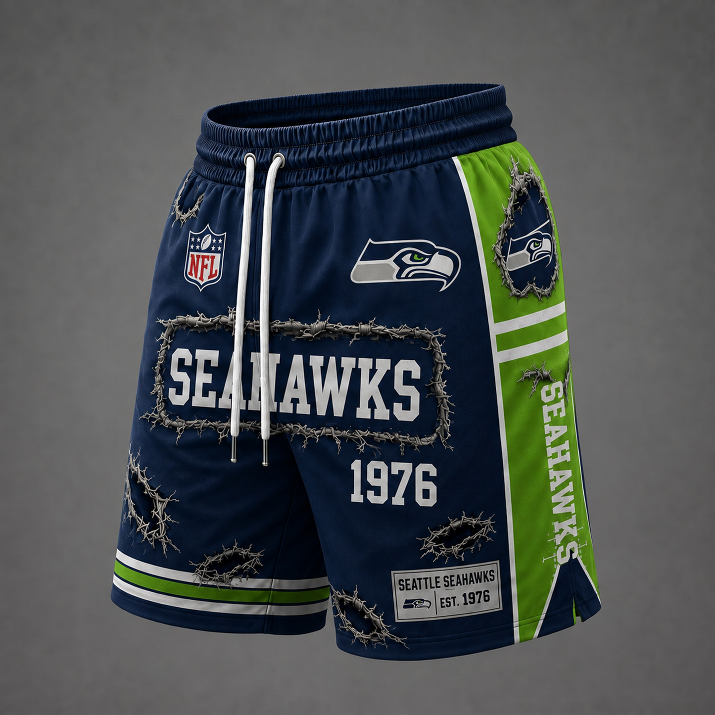 NFL x SEA  Distressed Shorts