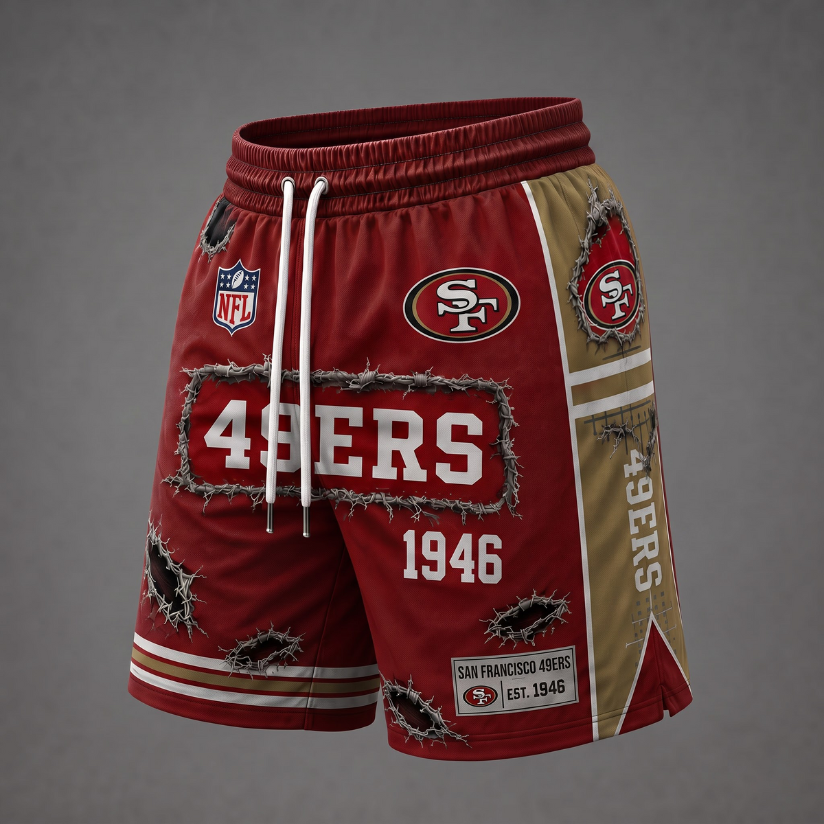NFL x SF Distressed Shorts