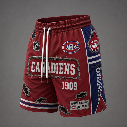 NHL x MON Distressed Shorts