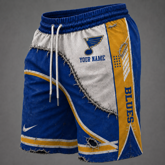 NHL x STL Distressed Custom Name Shorts