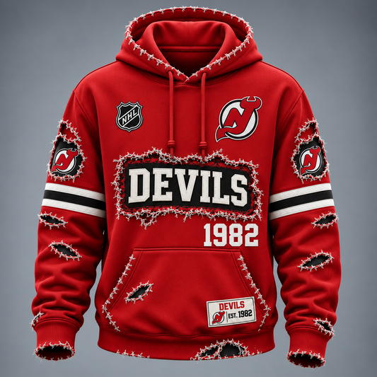 NJD x NHL Distressed Premium Hoodie