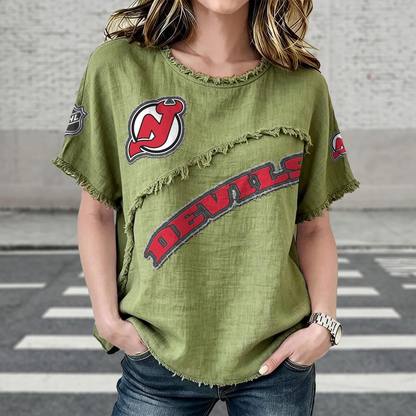 NJD x NHL Women’???s Vintage O-Neck 2905 DatND DVT