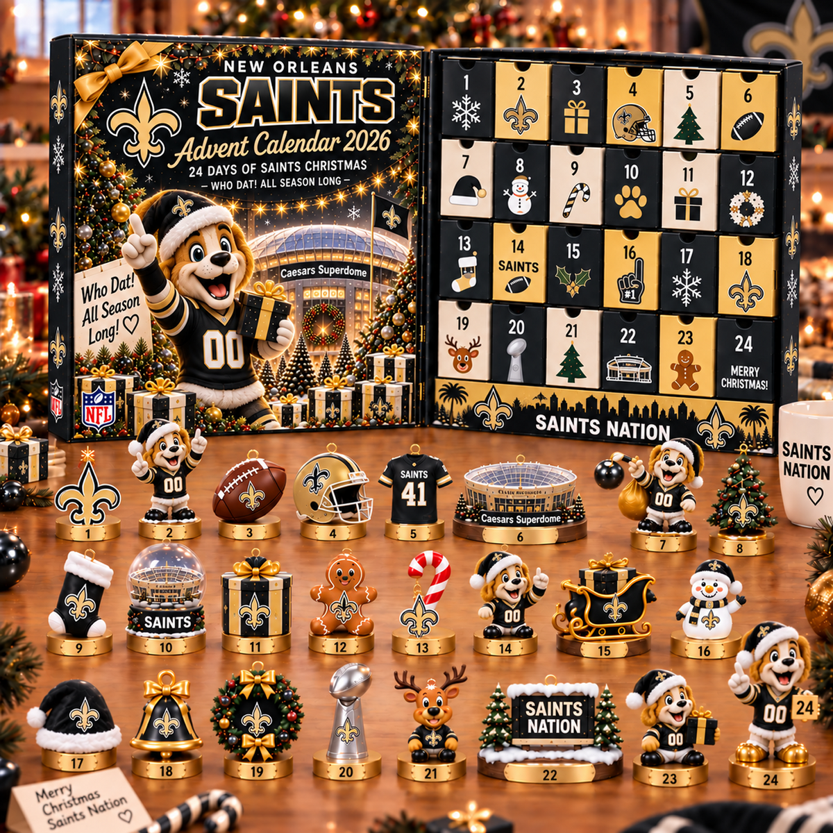 NO x NFL Christmas Advent Calendar 2026 – 24 Days of NFL Mascot & Holiday Collectibles