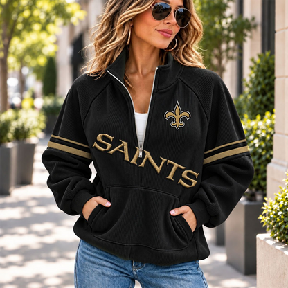 NO x NFL Corduroy half-zip sweatshirt