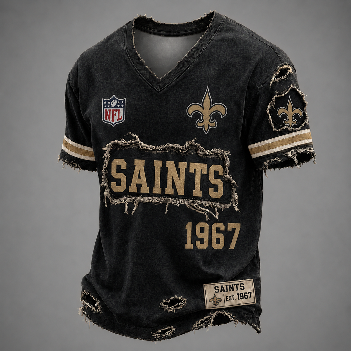 NO x NFL LUXURY V-Neck T-Shirt 3005 DatND DVT