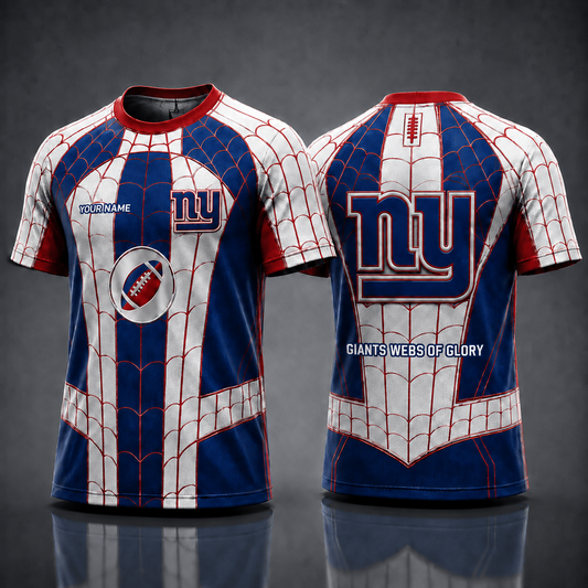 NYG NFL x Spider Personalized T-Shirt – Premium Limited Edition Gift for Football Fans