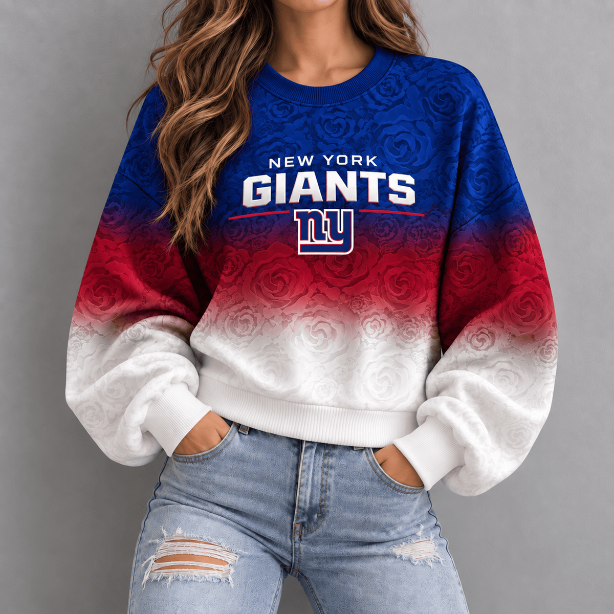 NYG x NFL Embossed Rose Ombre Sweatshirt
