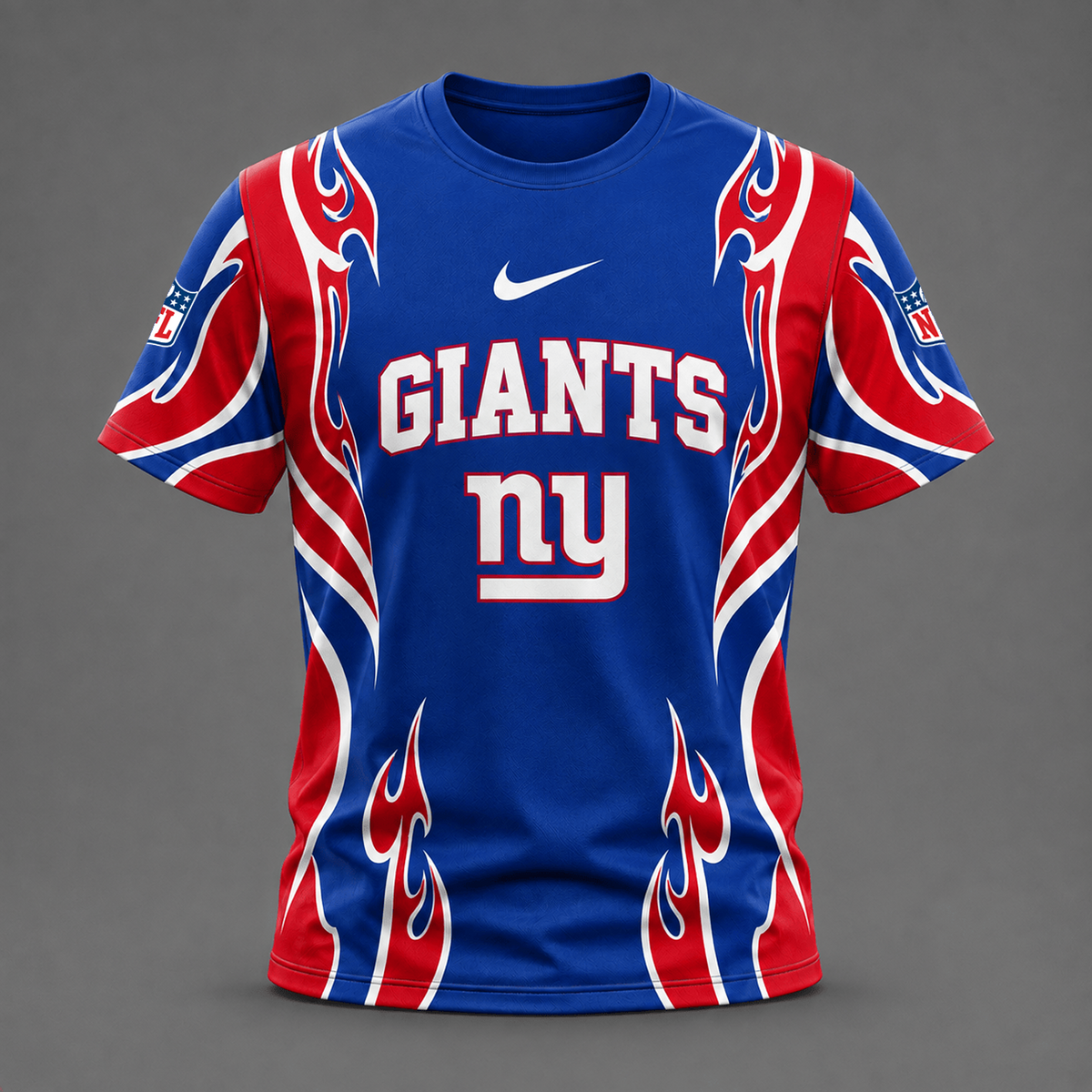 NYG x NFL Premium Football Flame Tribal All Over Print T-Shirt 2208