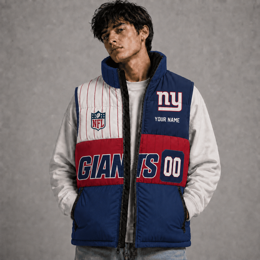 NYG x NFL Premium Sleeveless Puffer Jacket Personalized Gift For True Fan
