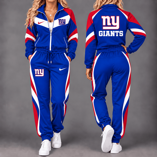 NYG x NFL Team Pride Waterproof Windbreaker Zip-Up Tracksuit Set