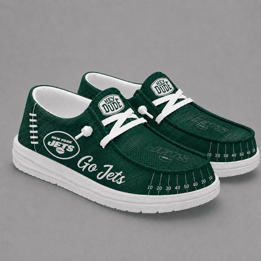 NYJ Premium NFL Football Field Fan Loafer Shoes