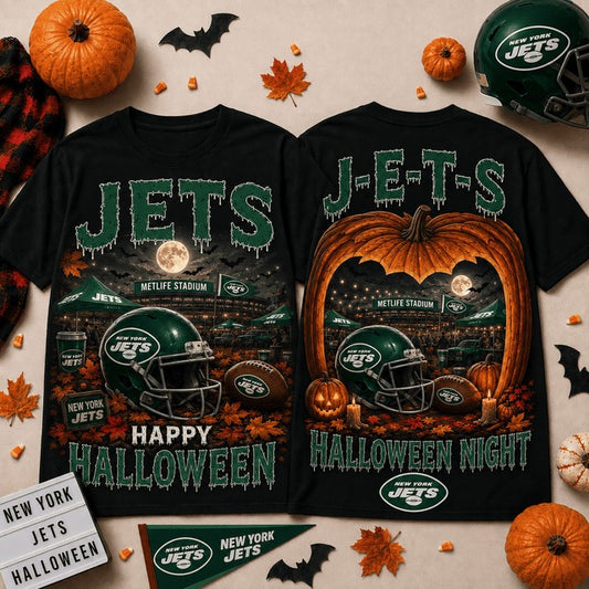 NYJ x NFL Halloween Custom Name T Shirt Gift For Fan