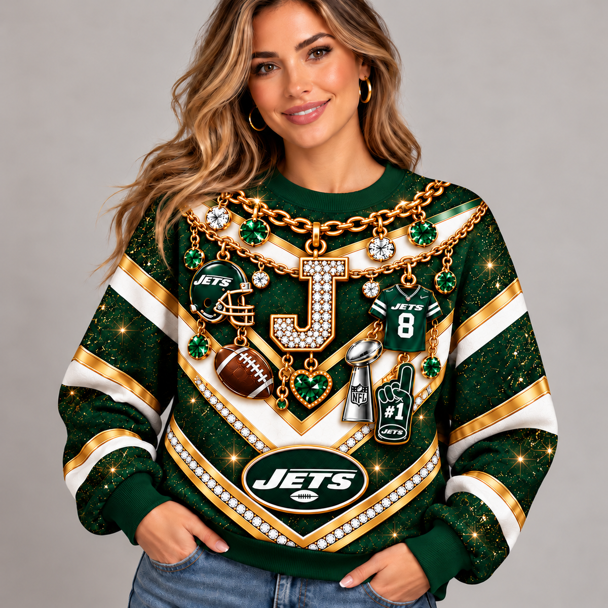 NYJ x NFL Luxury Bling Sweatshirt