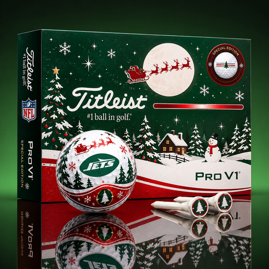 NYJ x NFL PERSONALIZED GOLF BALL LIMITED EDITION CHRISTMAS V2