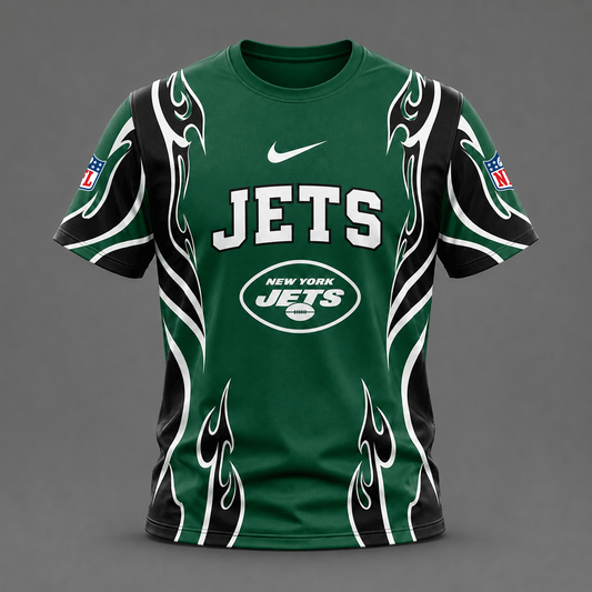 NYJ x NFL Premium Football Flame Tribal All Over Print T-Shirt 2208