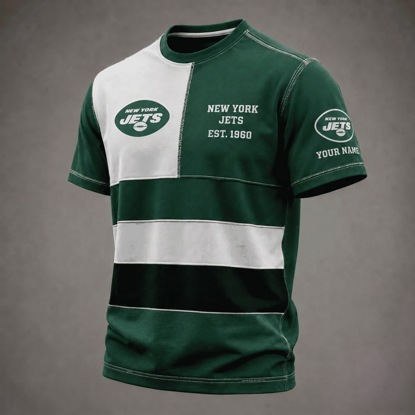 NYJ x NFL Premium Vintage All Over Print T-Shirt 3D Personalized Gift For True Fan