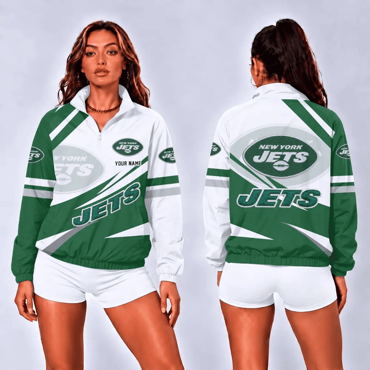NYJ x NFL Retro Colorblock Quarter Zip Jacket