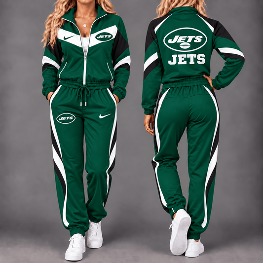 NYJ x NFL Team Pride Waterproof Windbreaker Zip-Up Tracksuit Set