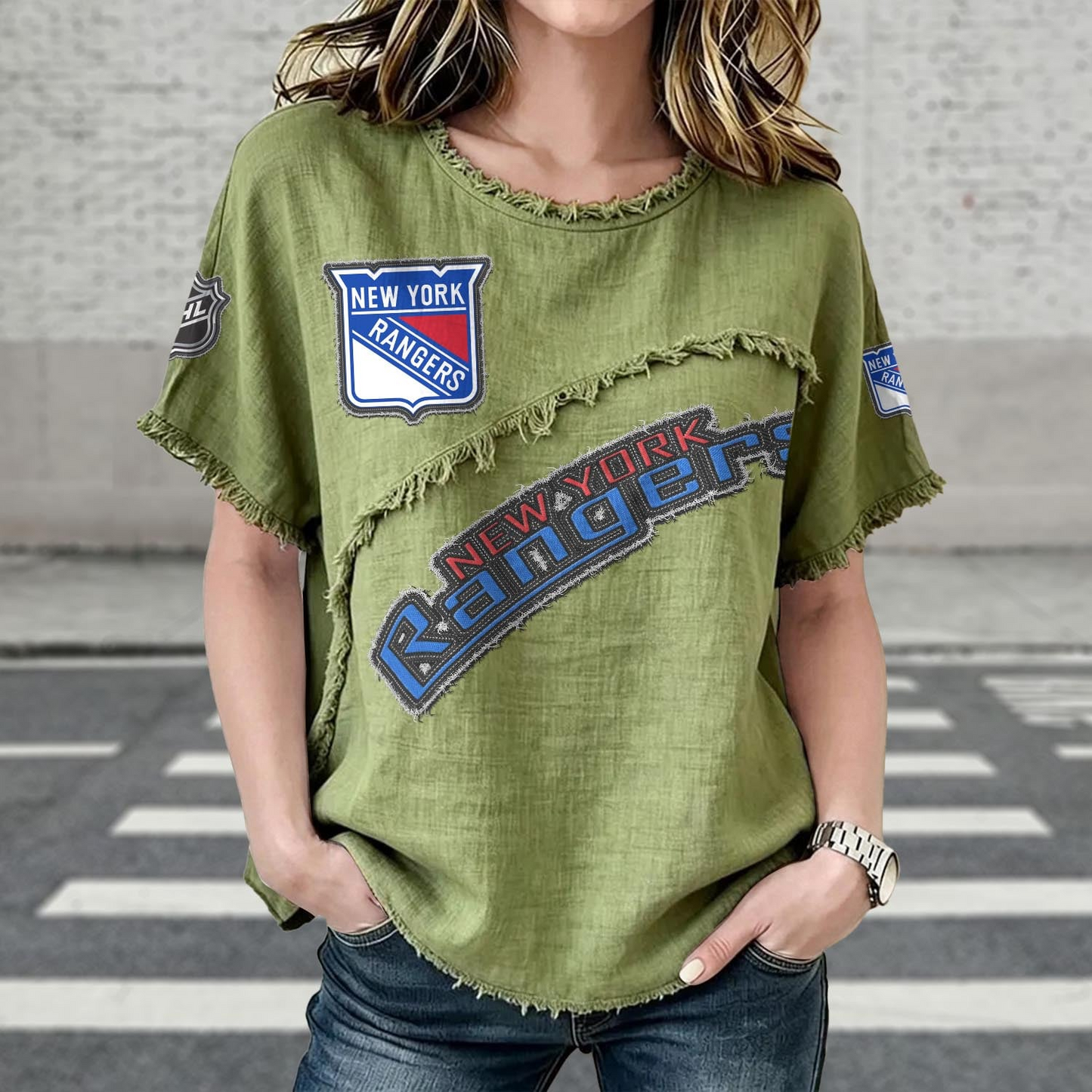 NYR x NHL Women’???s Vintage O-Neck 2905 DatND DVT
