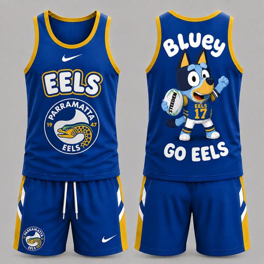 PAR Premium NRL Game Day Cartoon Character Sleeveless Tank Top & Shorts Set