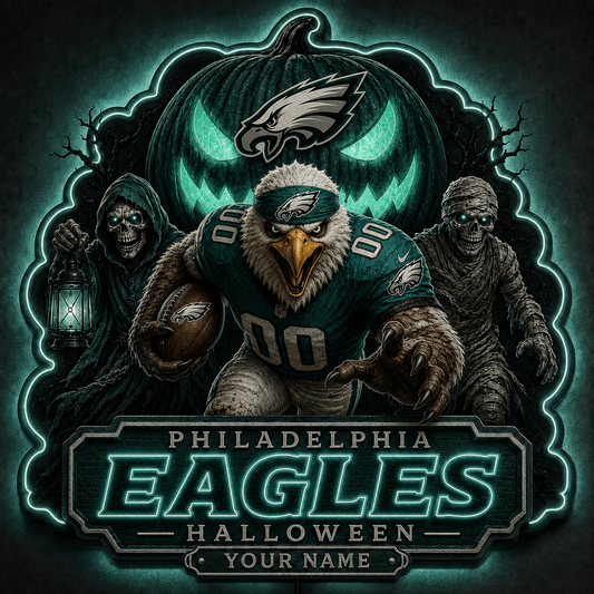 PE x NFL Halloween Personalized Acrylic Wall Led Sign Colorful Colors Gifts For Fan