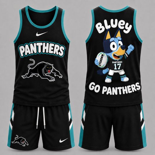 PEN Premium NRL Game Day Cartoon Character Sleeveless Tank Top & Shorts Set
