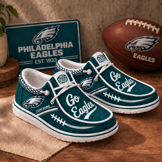 PHI x NFL Personalized New Style Hey Dude Shoes