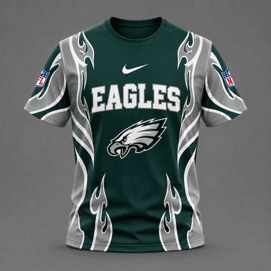 PHI x NFL Premium Football Flame Tribal All Over Print T-Shirt 2208