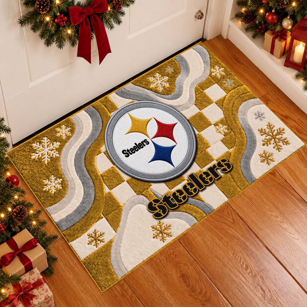 PIT x NFL Christmas Doormat