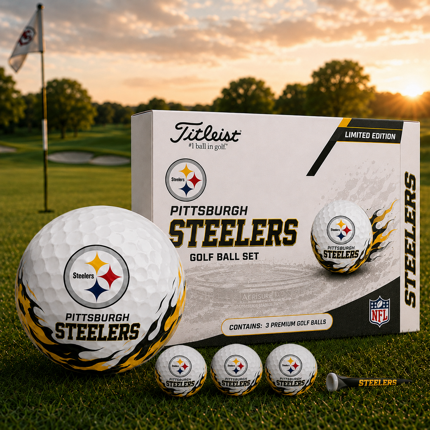 PIT x NFL Inspired Golf Ball Set – 3 Premium Golf Balls