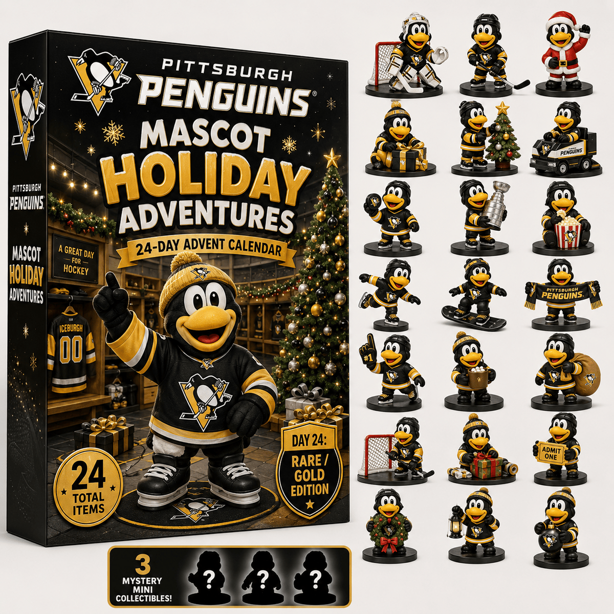 PIT x NHL Premium 24 Days Of Mascot Holiday Hockey Advent Calendar Personalized Gift For Fan Hockey Men Women - Limited Edition
