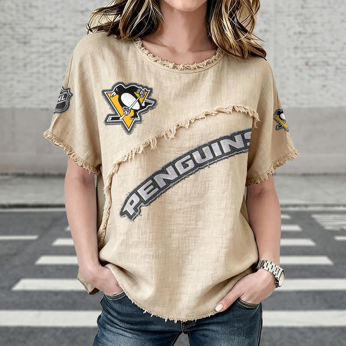 PIT x NHL Women’???s Vintage O-Neck 2905 DatND DVT