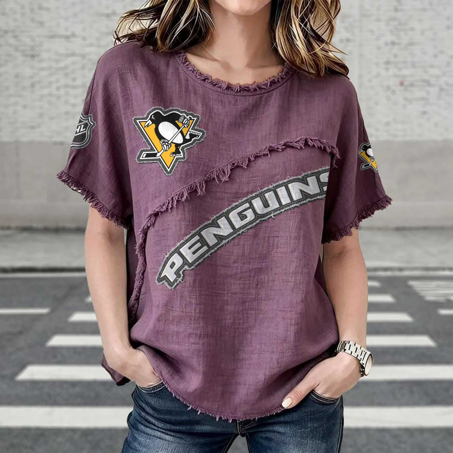 PIT x NHL Women’???s Vintage O-Neck 2905 DatND DVT