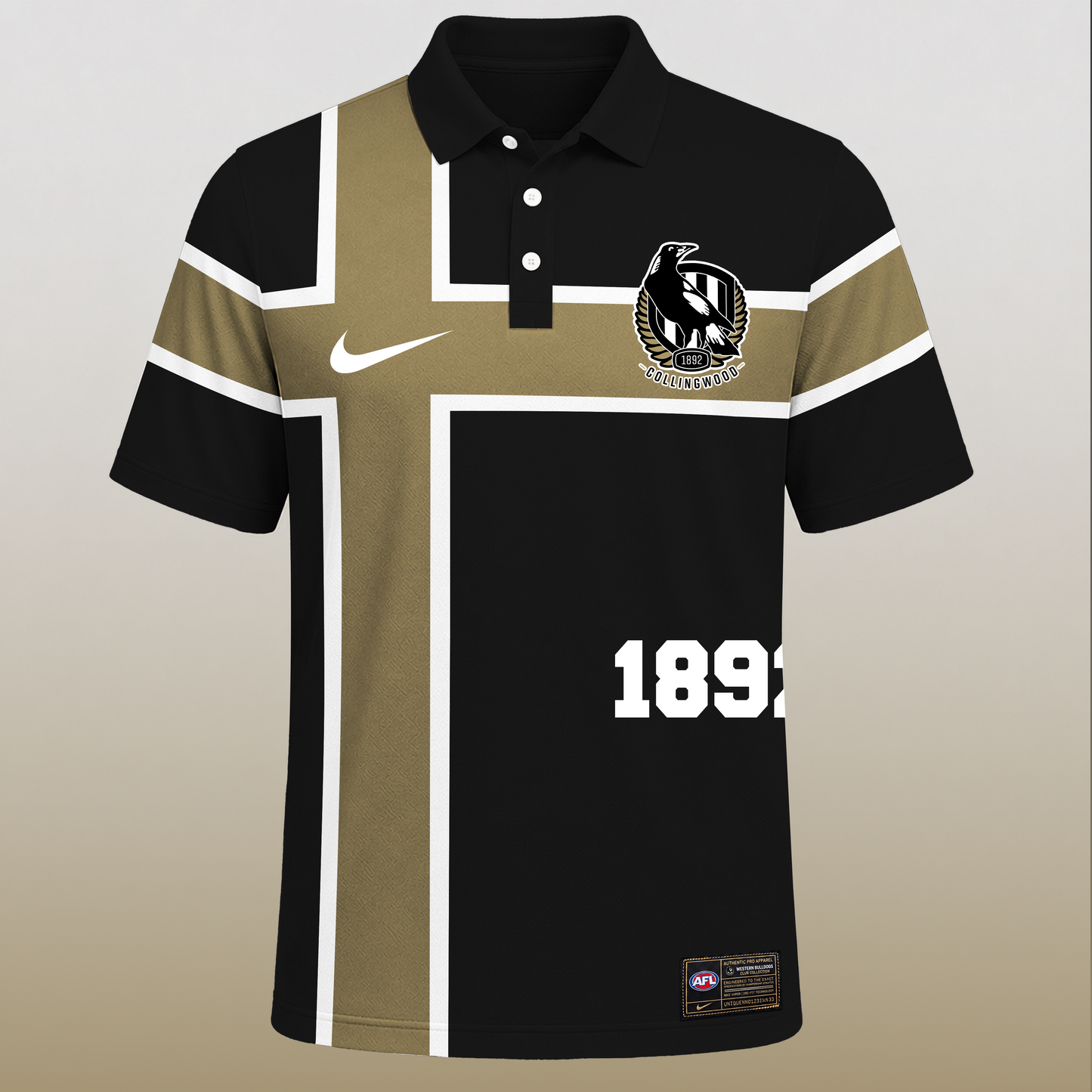 PREMIUM AFL X COL EXCLUSIVE Sporty Cross Stripe Polo Shirt LIMITED EDITION