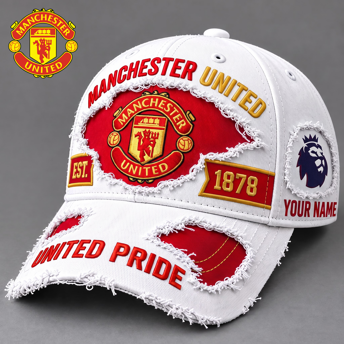 PREMIUM EPL X MU EXCLUSIVE PERSONALIZED CAP FOR GAME DAY