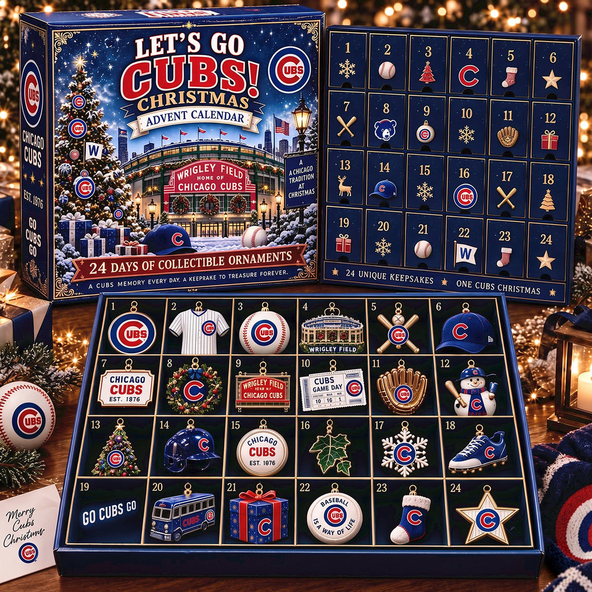 PREMIUM MLB X CC EXCLUSIVE 24 Day Of Advent Calendar Box Personalized Gift For Fan Baseball Limited Edition